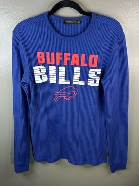 Buffalo Bills NFL Junk Food Waffle Knit Blue Long Sleeve Shirt Size Womens Small